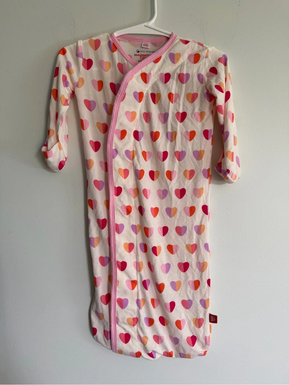 magnetic me Pink Heart Baby Sleep Gown - Cozy Modal Pajamas